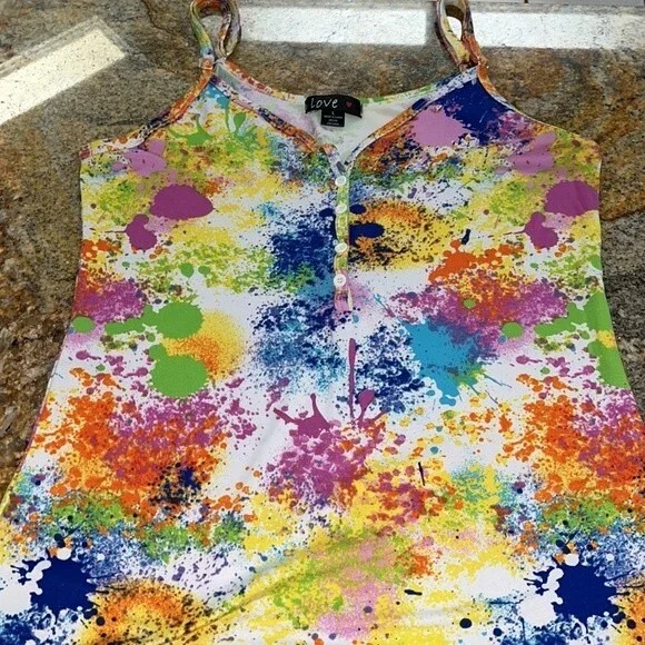 Paint Splash Boutique Maxi Stretch Dress SZ Large - Picture 11 of 11